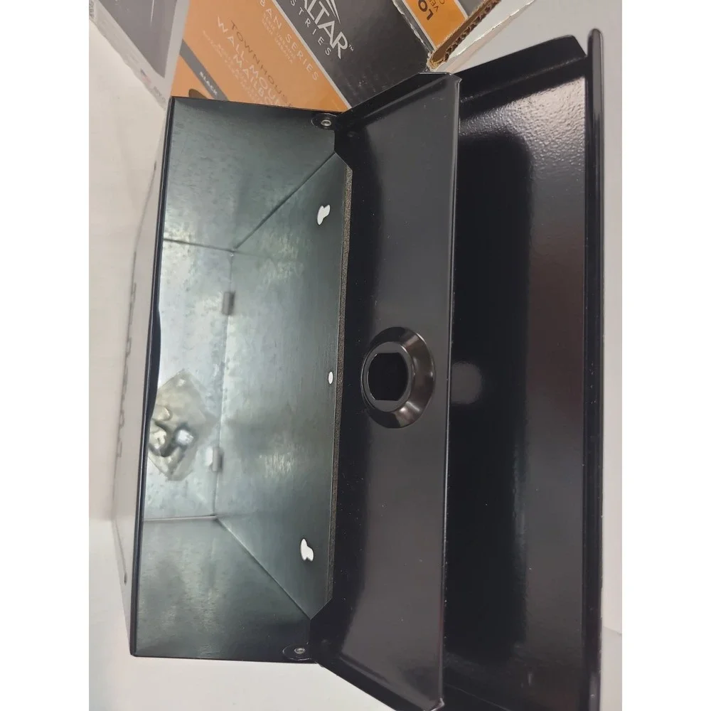 Gibraltar Locking Vertical Mailbox Townhouse Wall Mount Galvanized Steel Black
